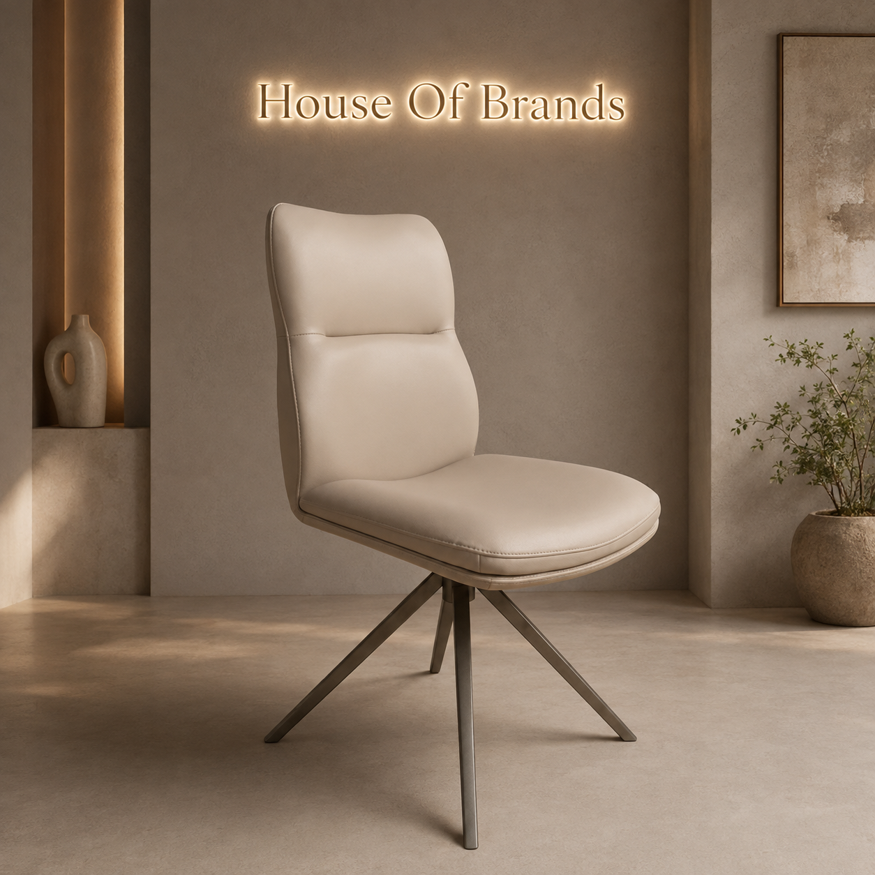 Ritz Light Taupe PU Swivel Dining Chair