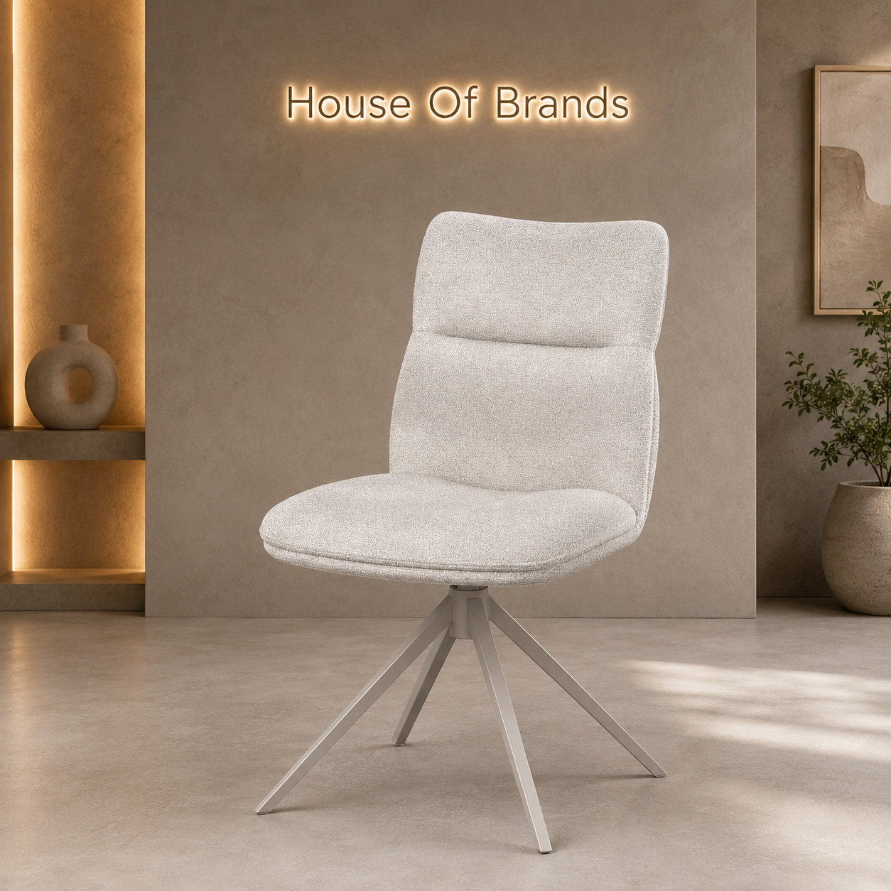 Ritz Taupe Fabric Swivel Dining Chair