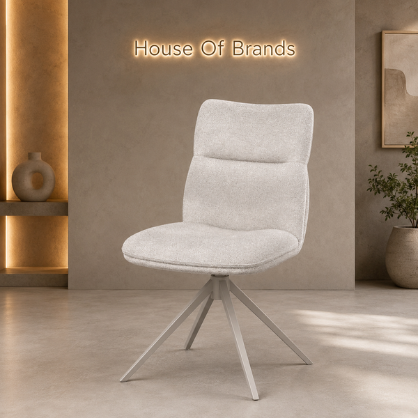 Ritz Taupe Fabric Swivel Dining Chair