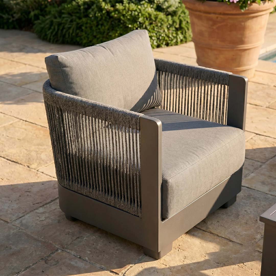 Rocco 5 Seater Aluminium Garden Lounge Set with Coffee Table – Charcoal Grey Outdoor Sofa Set