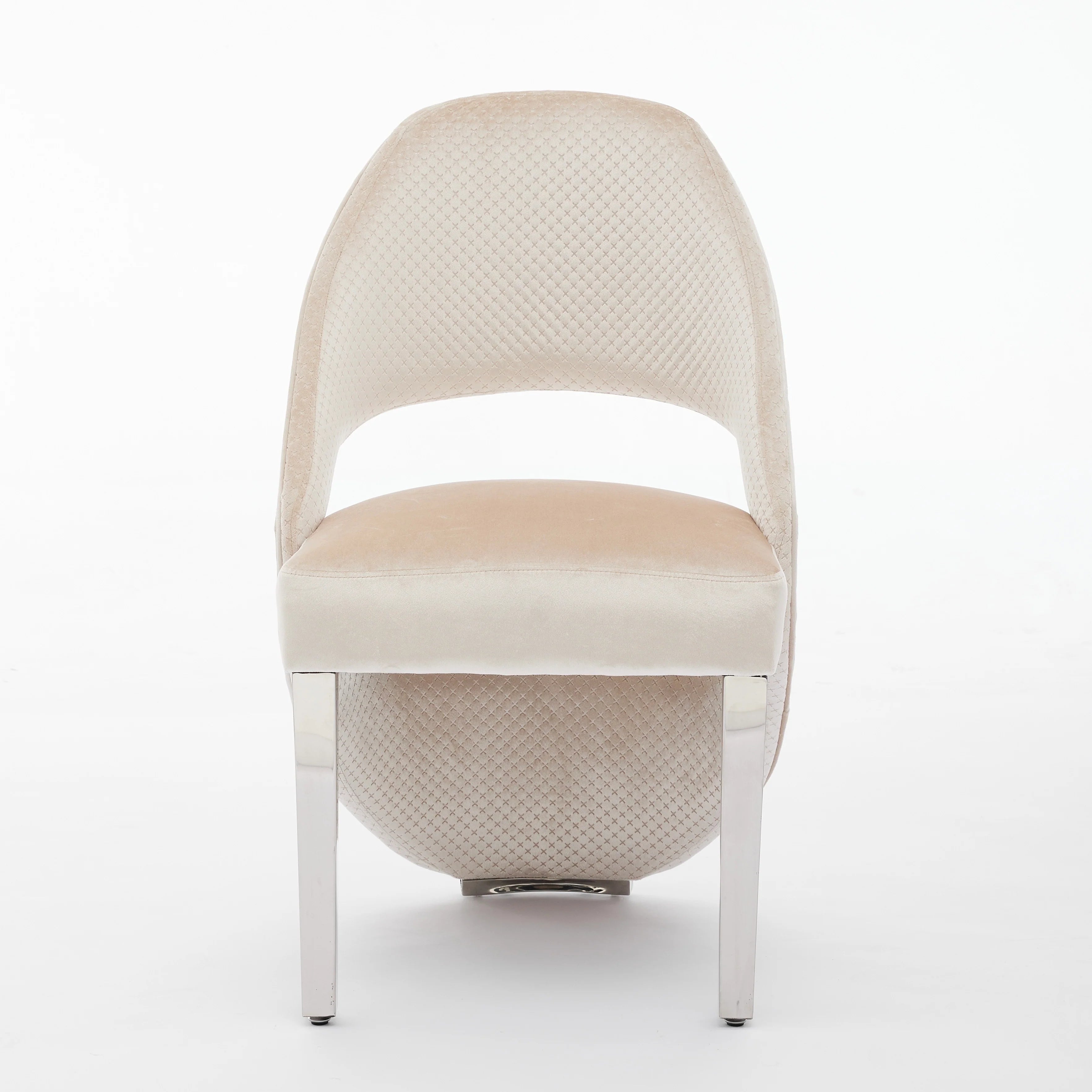 Santos Cream Dining Chair Chrome Legs