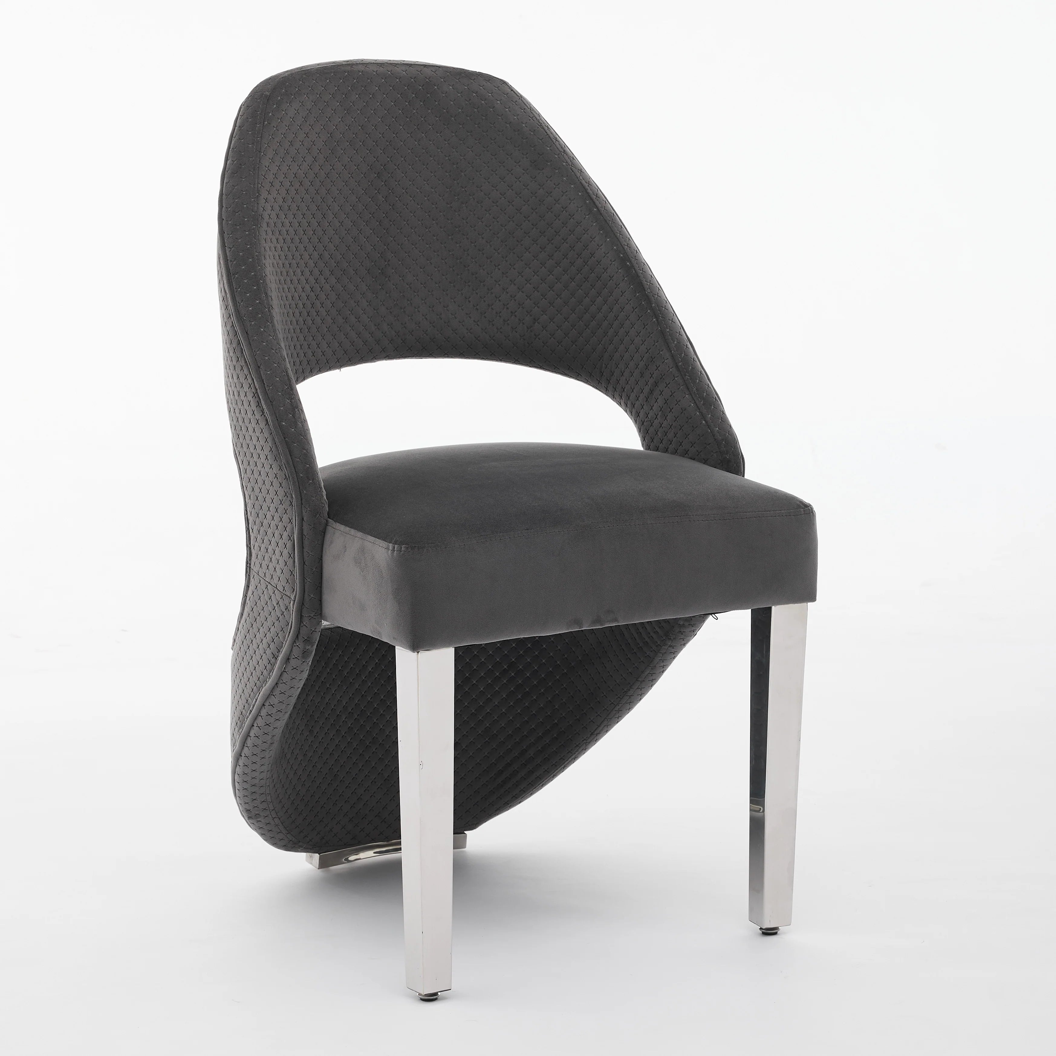 Santos Black Dining Chair Chrome Legs