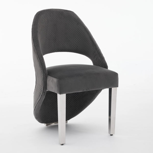 Santos Black Dining Chair Chrome Legs