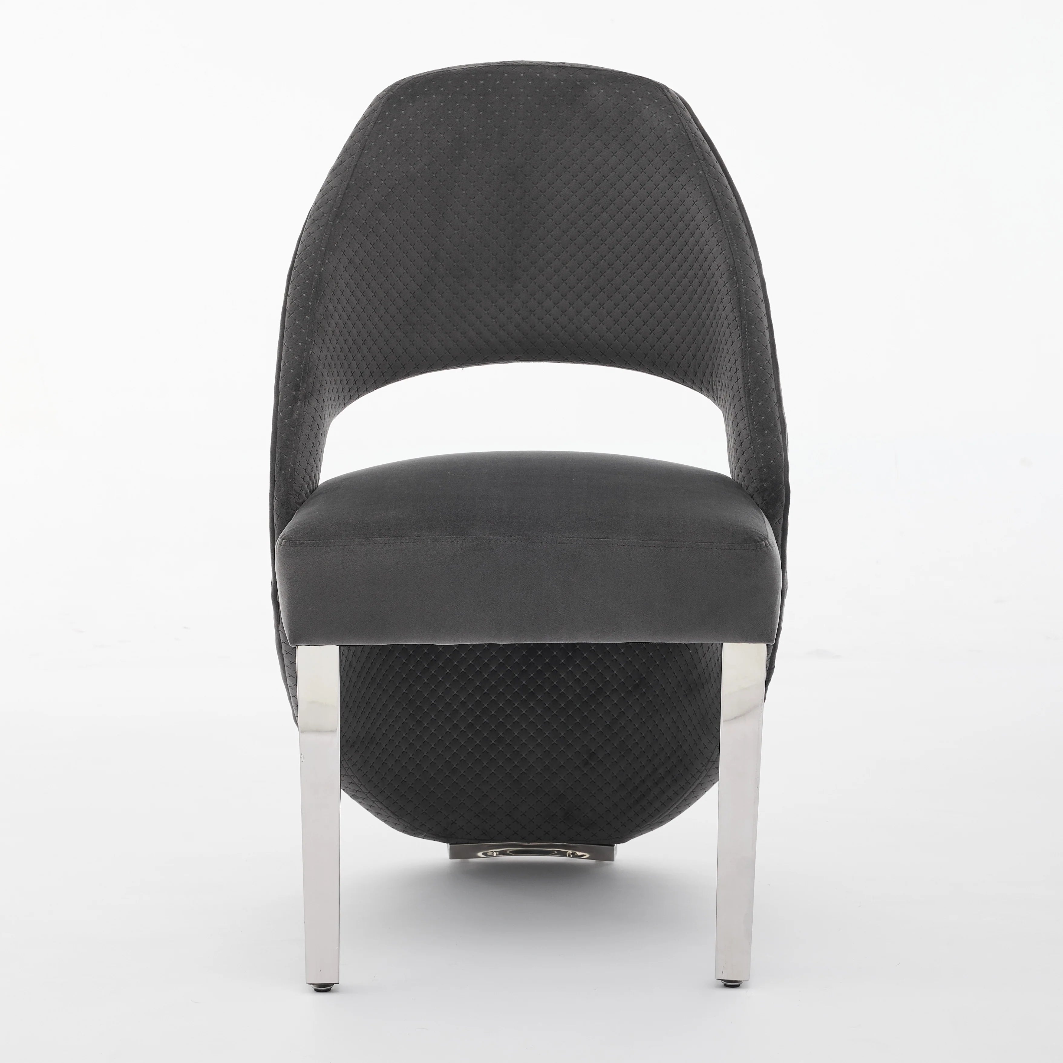 Santos Grey Dining Chair Chrome Legs