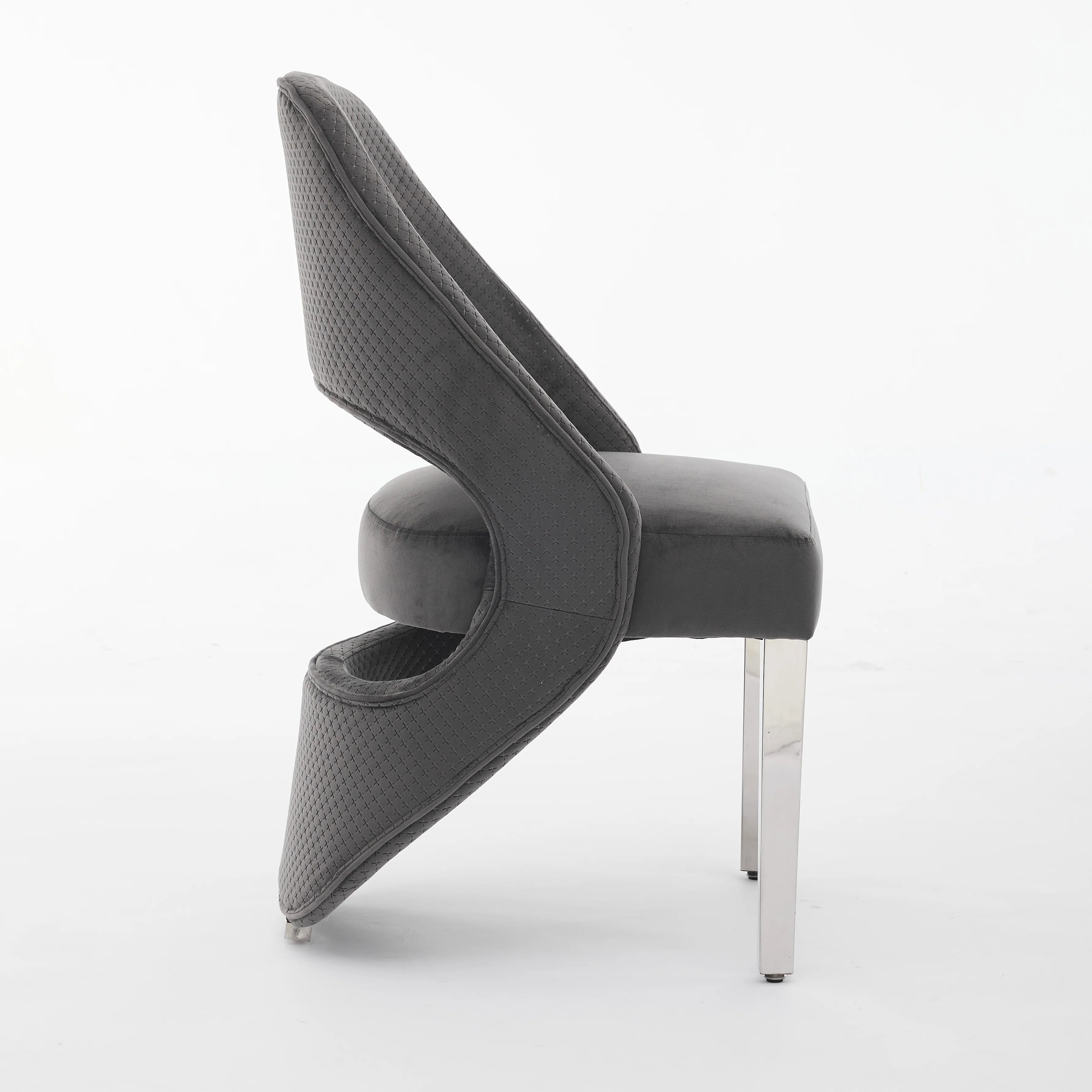 Santos Black Dining Chair Chrome Legs