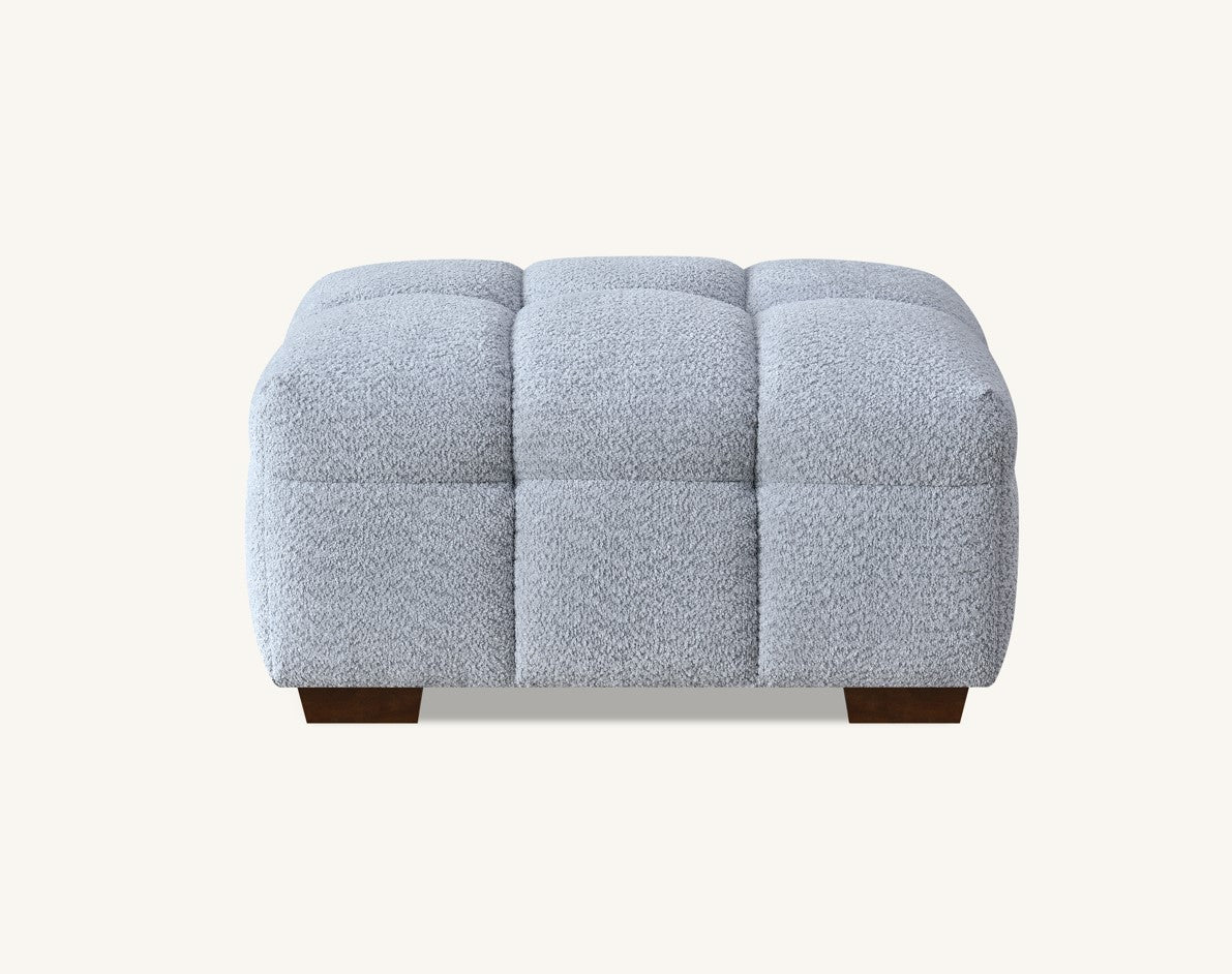 Aluxo Tribeca Stool In Pearl Boucle Fabric