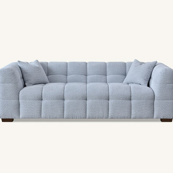 3 Seater Aluxo Tribeca Sofa Range In Pearl Boucle Fabric