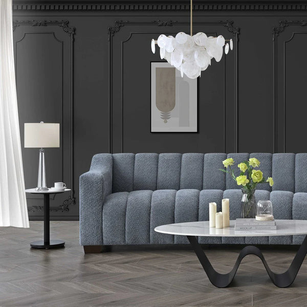 Aluxo Astoria 3 Seater Sofa In Iron Boucle Fabric