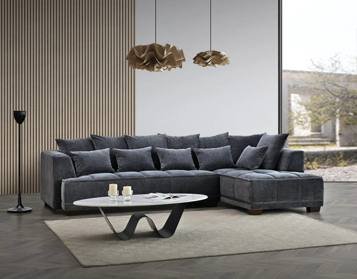 Aluxo Gramercy Corner Group In Steel Velvet