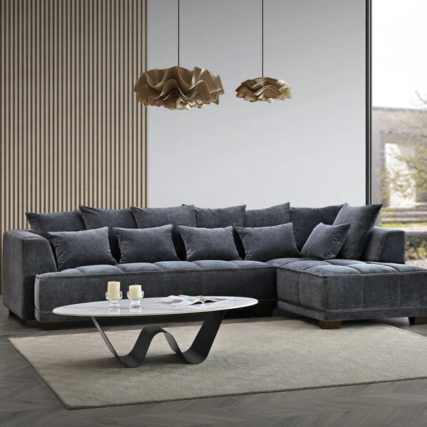 Aluxo Gramercy Corner Group In Steel Velvet