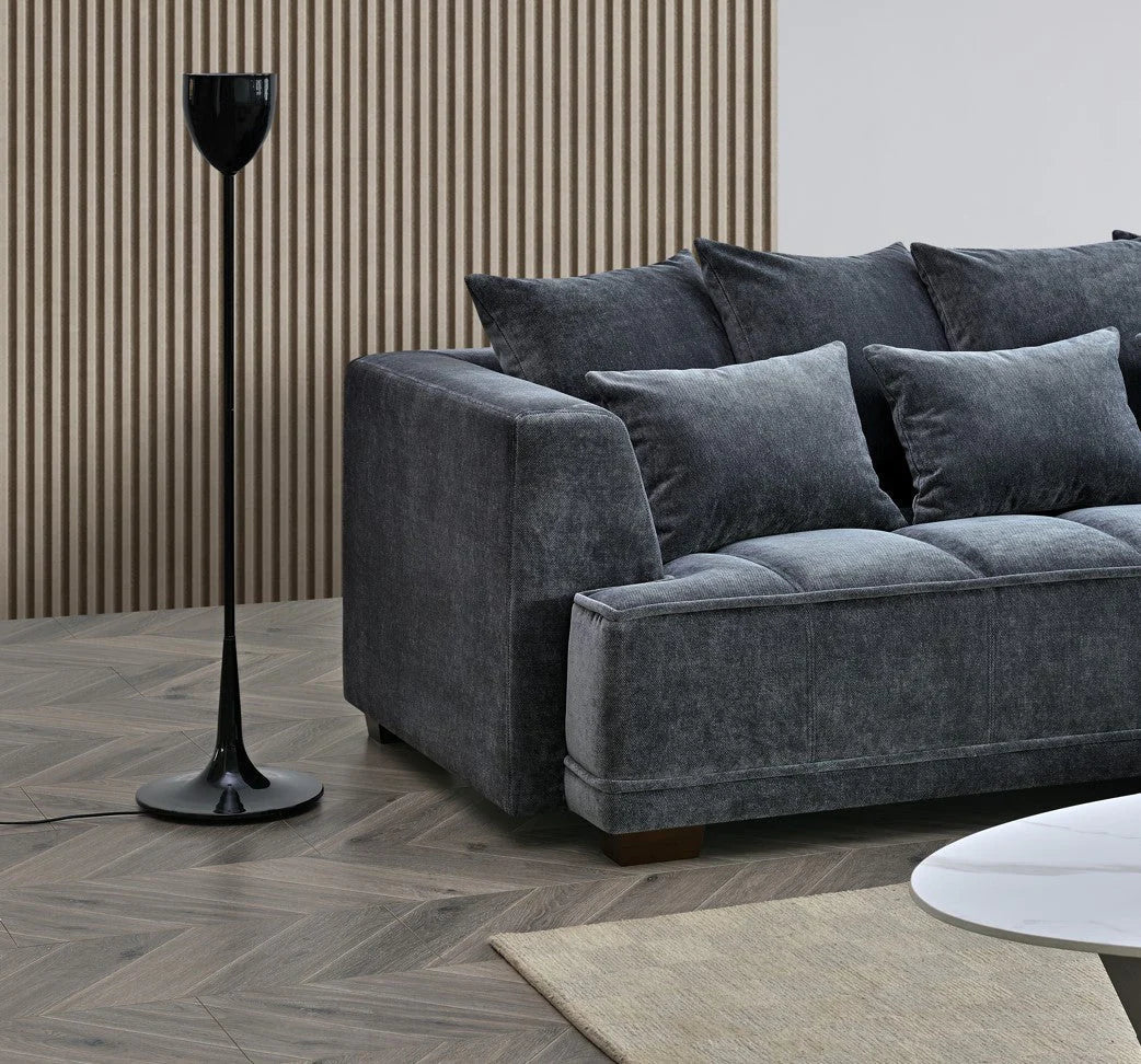 Aluxo Gramercy Corner Group In Steel Velvet