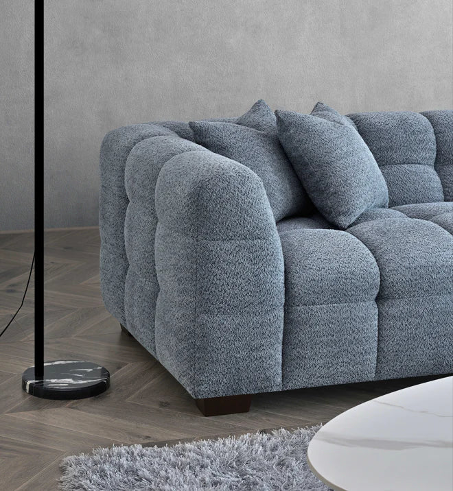 Aluxo Tribeca Corner Group In Iron Boucle Fabric