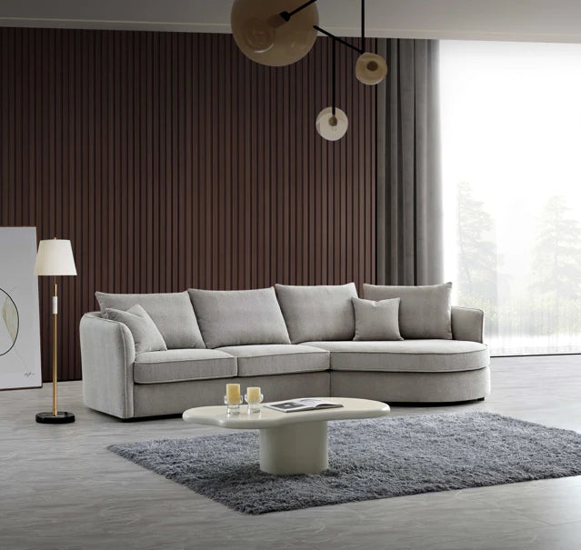 Aluxo Rubin Corner Chaise In Pebble Boucle