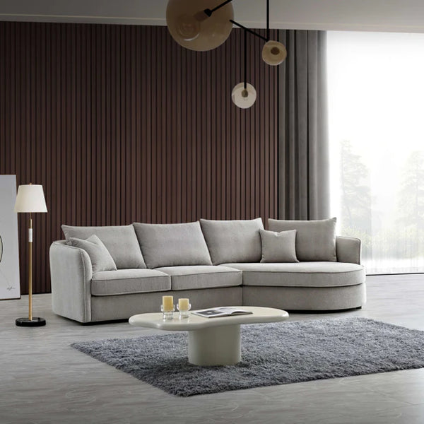 Aluxo Rubin Corner Chaise In Pebble Boucle