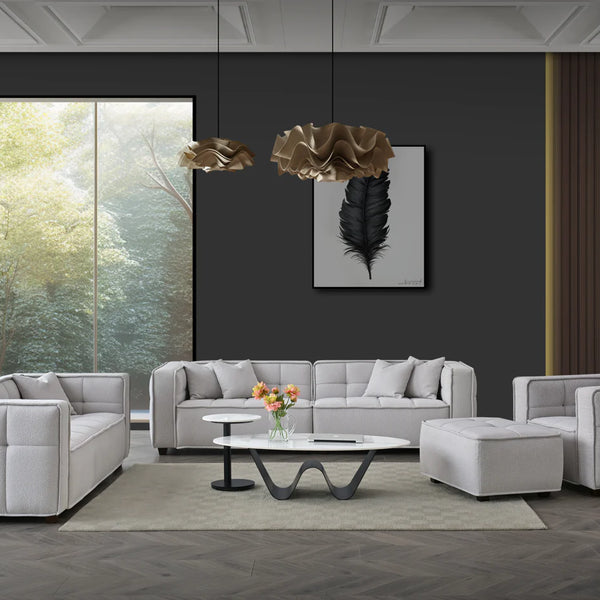 4 Seater Aluxo Murray Sofa Range in Putty Boucle Fabric