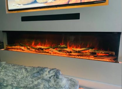 Luvelle Black Panoramic Full Glass 3-Sided Electric Fire