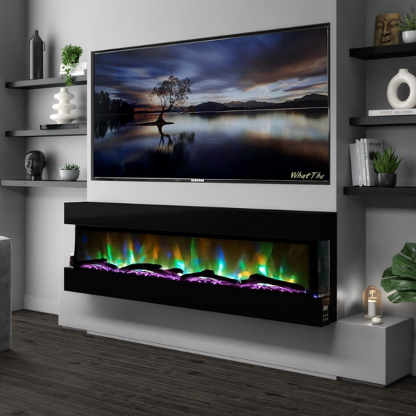 Mirage Black Wall Mounted 50 Inch Electric Fire with Remote