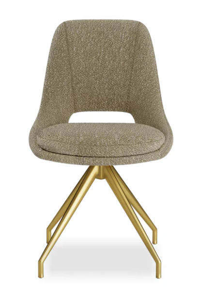 Mattia 180cm Ceramic Dining Table With Boucle Gold Leg Dining Chairs