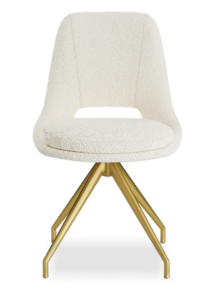 Mattia 180cm Ceramic Dining Table With Boucle Gold Leg Dining Chairs