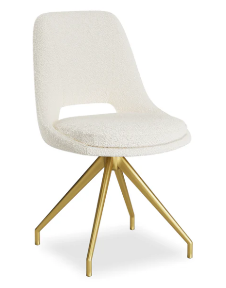 Mattia 180cm Ceramic Dining Table With Boucle Gold Leg Dining Chairs