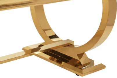 200cm Arianna White Marble with Gold Legs Dining Table
