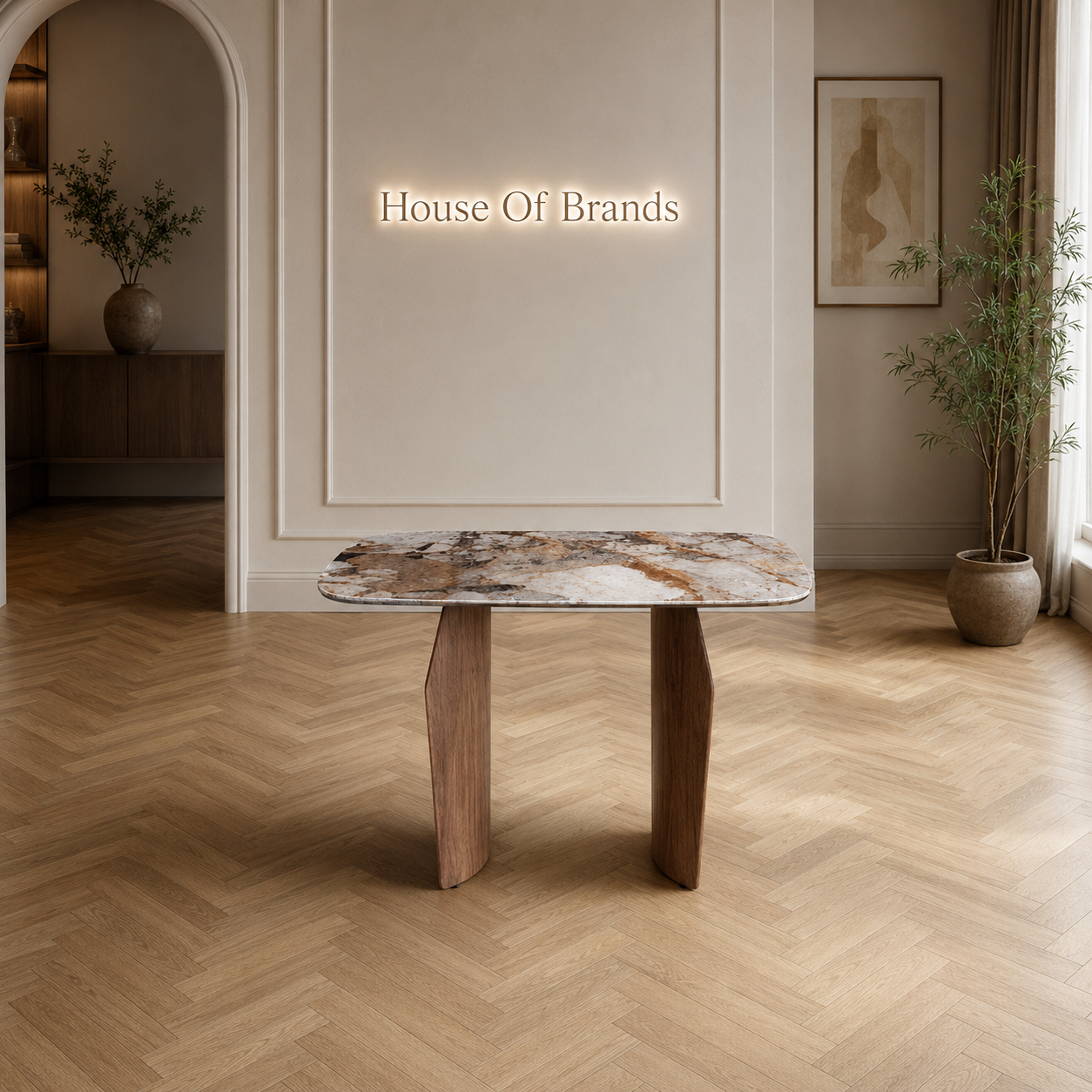 Sienera Walnut & Pandora Vendome Dining Table