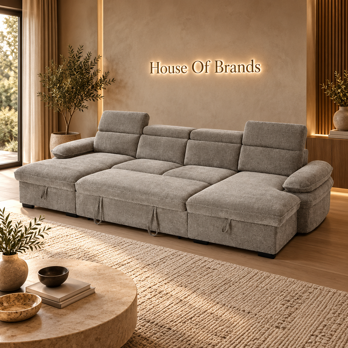 Billie Grey Large U Shaped Sofa Bed with Lift Up Storage