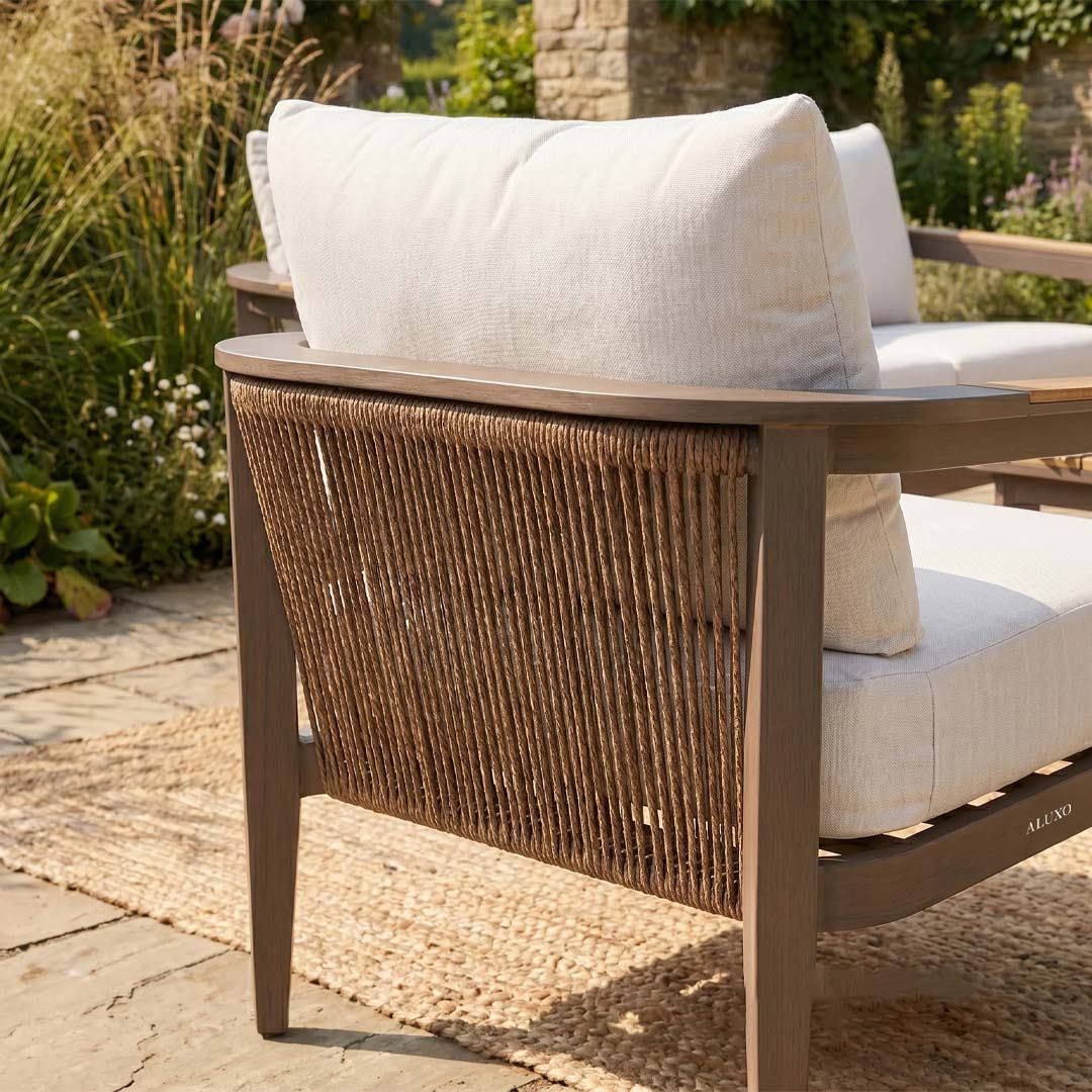 Terra 5 Seater Aluminium Garden Sofa Set with PS Wood Coffee Table