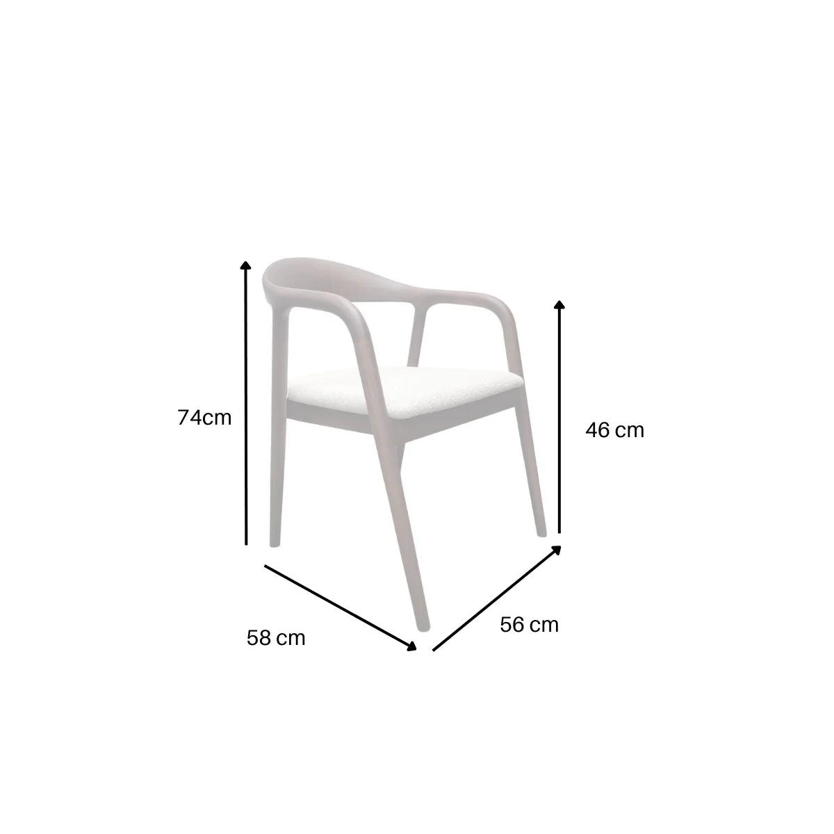 Tess Walnut Dining Chair in Oatmeal Bouclé – Upholstered Dining Chair (Set of 2)
