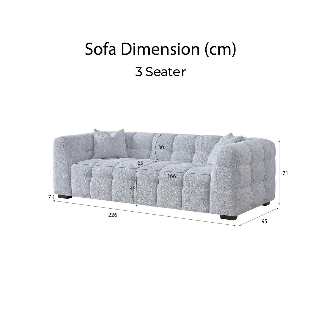 Tribeca Bubble Bouclé Sofa Set
