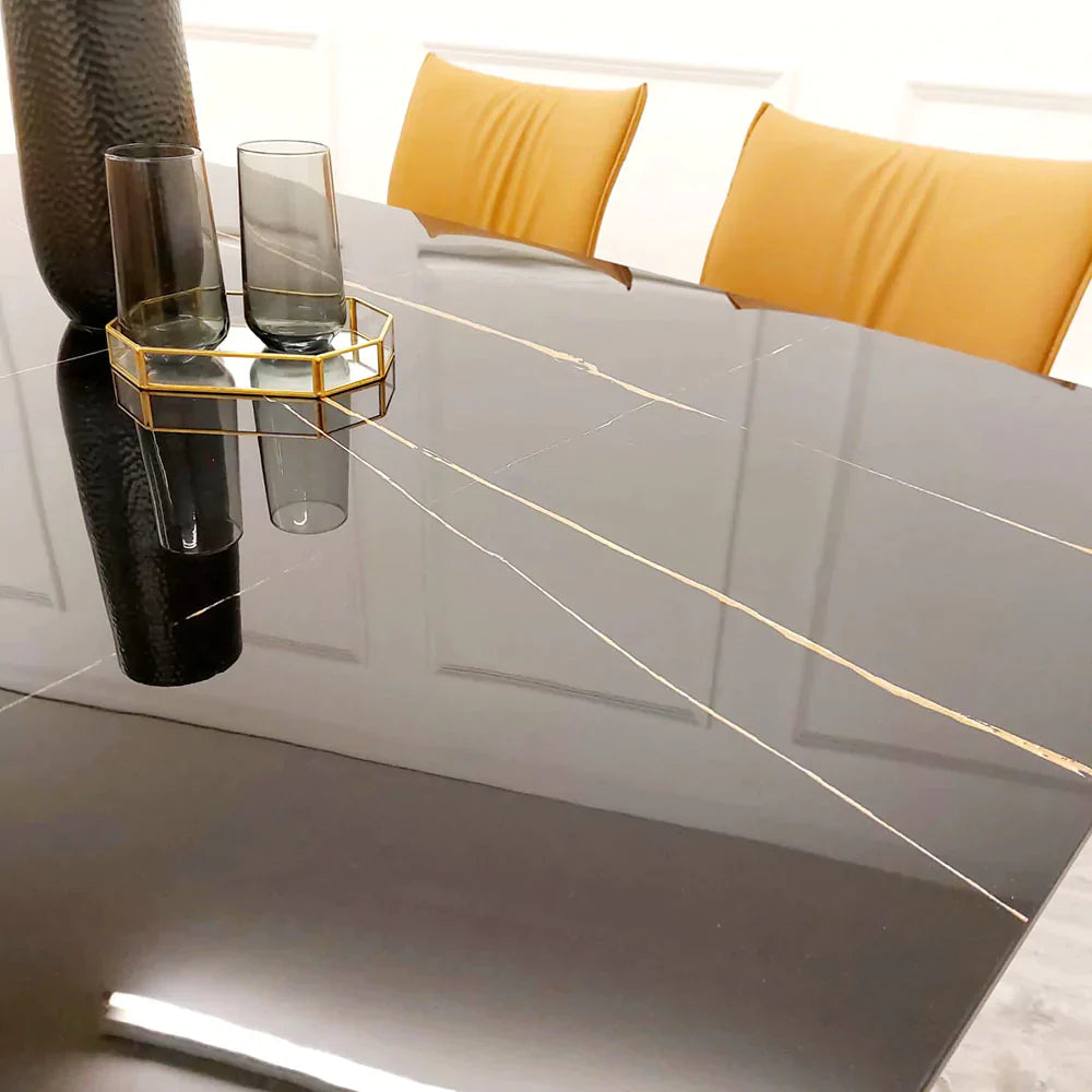 Valeo 160cm Black Sintered Stone Dining Table