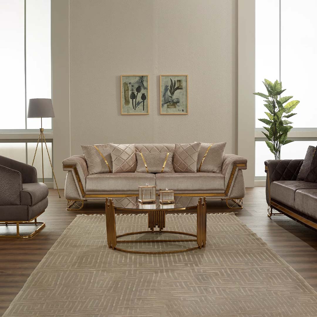 Veyron Luxury Velvet Sofa Set