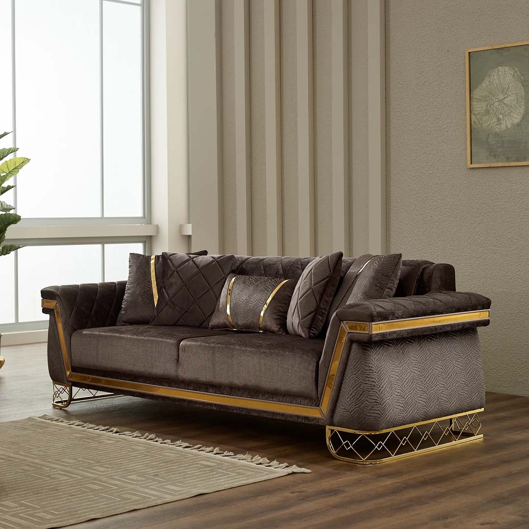 Veyron Luxury Velvet Sofa Set