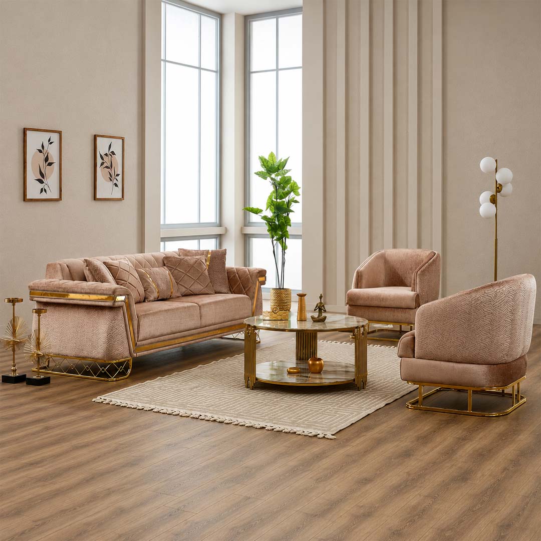 Veyron Luxury Velvet Sofa Set