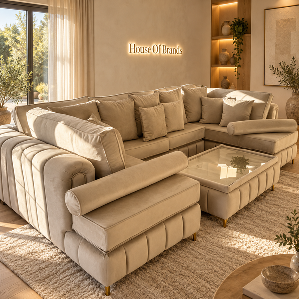 Cloud Haven U Shape Velvet Sofa