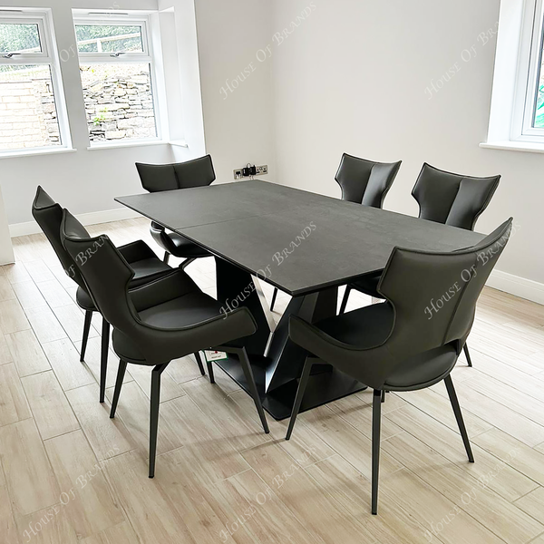 Westin Extendable Ceramic Dining Table & Rafaello Chairs