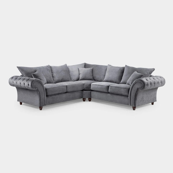 Windsor Fullback Large Corner Sofa in Grey