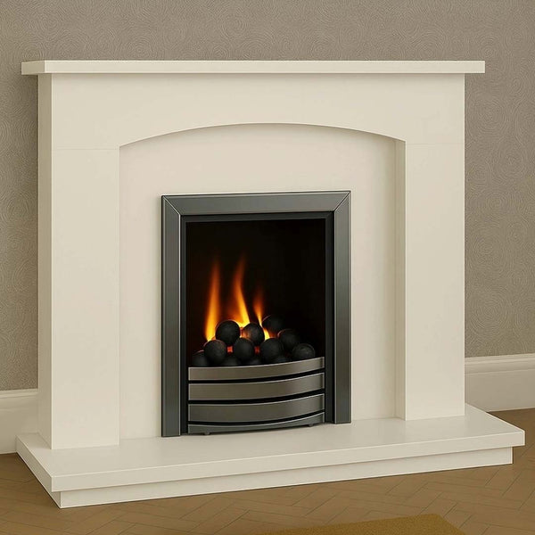 Woodford Double Arch Polar / Gris Micro Marble Fireplace