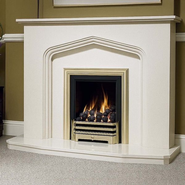 Woodford Portia Pearl Micro Marble Fireplace