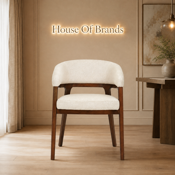 Zaria Walnut & Taupe Upholstered Dining Chair