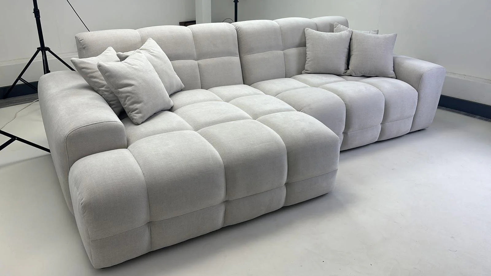 Bubble Beige Bouclé Fabric Left Hand Corner Cloud Sofa