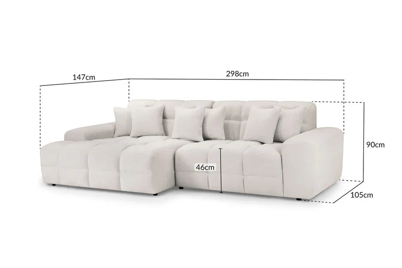 Bubble Beige Bouclé Fabric Left Hand Corner Cloud Sofa