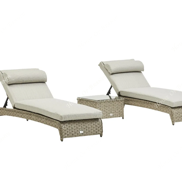 Rattan Beige Lounger Set