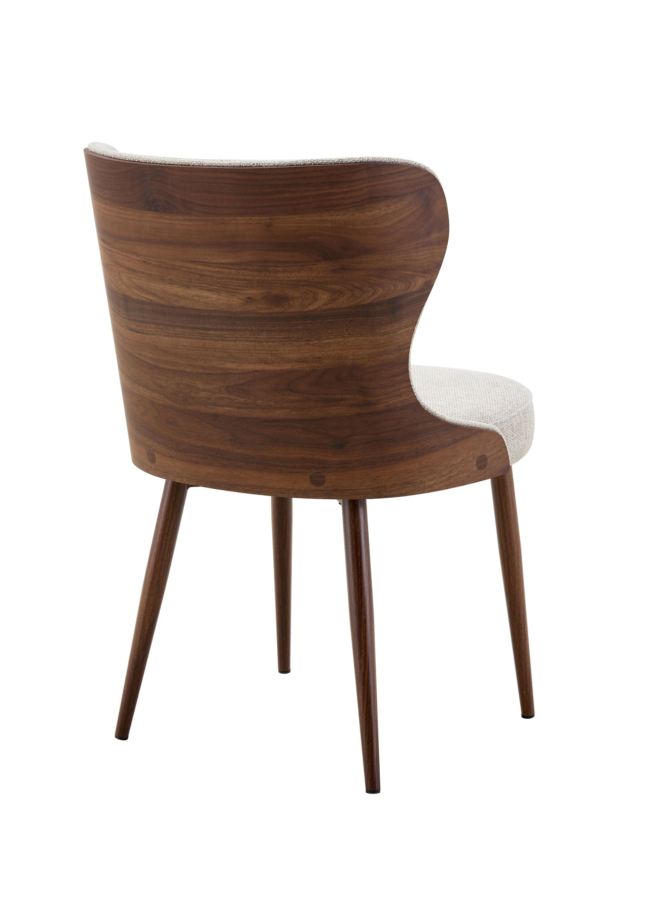 Bella Walnut Wood And Light Taupe Fabric Dining Chair
