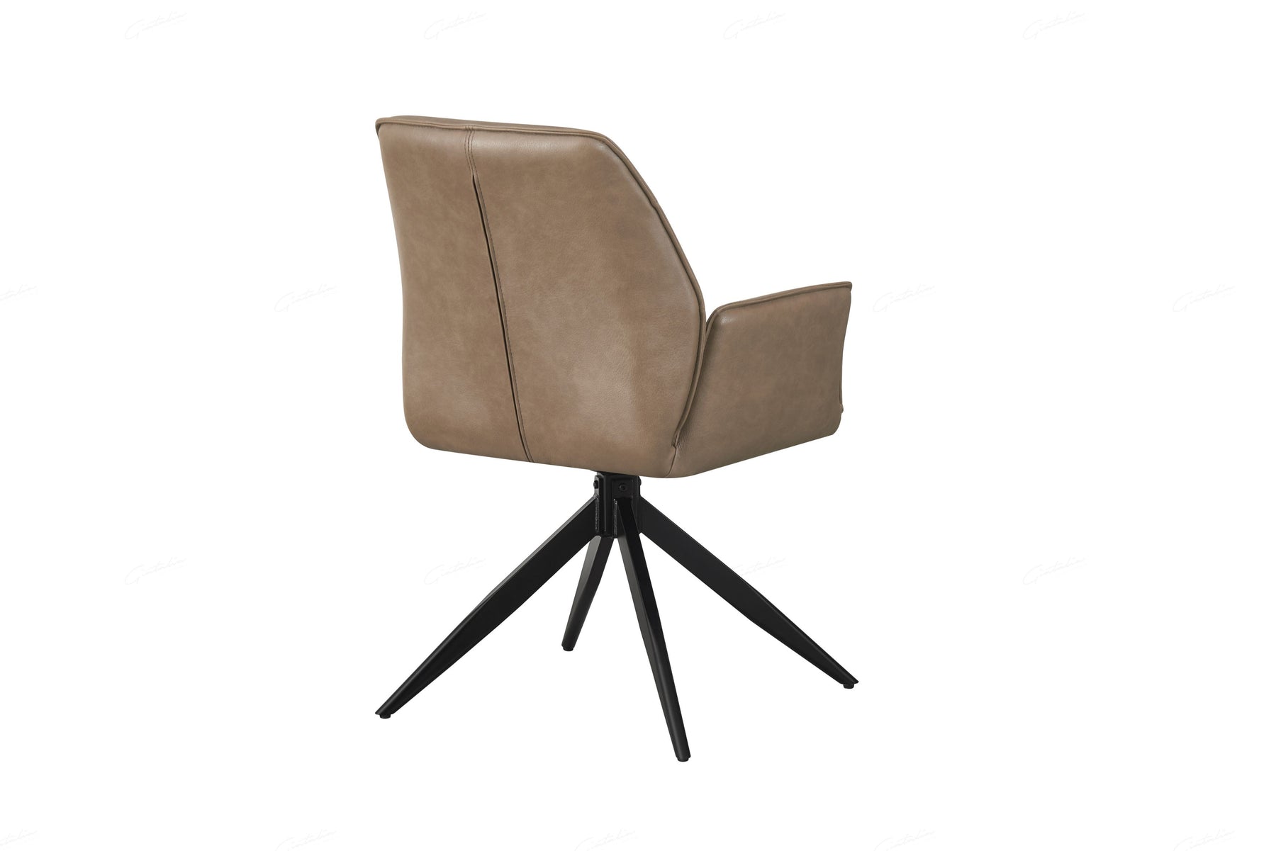 Berlish PU Leather Swivel Dining Chairs With Black Metal Base -2 Colours
