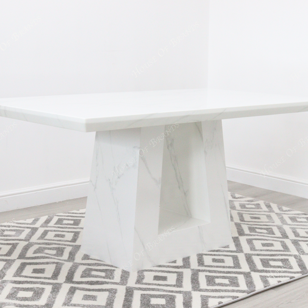 Milan White Marble Dining Table