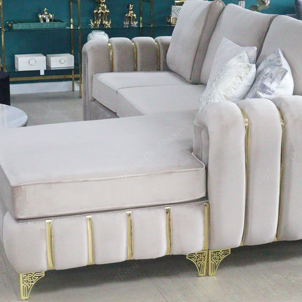 Brooklyn Gold L- Shape Corner Sofa