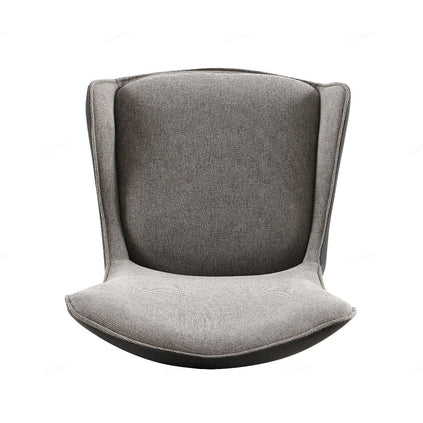 Cayman Grey Contrasting Fabric Swivel Dining Chairs With Black Metal Legs