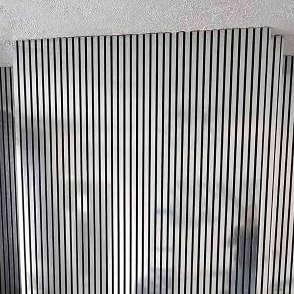 Acoustic Slatted Wall Panels – Chrome Metallic (Pack of 4 – 240 x 60cm)