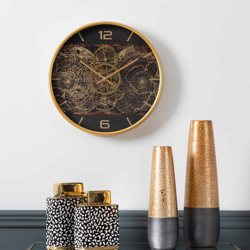 46cm Gold Gears Wall Clock